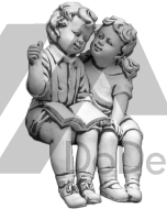 Figurka betonowa chłopca i dziewczynki z książką