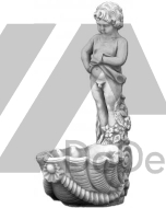 Betonowa donica z figurką chłopca